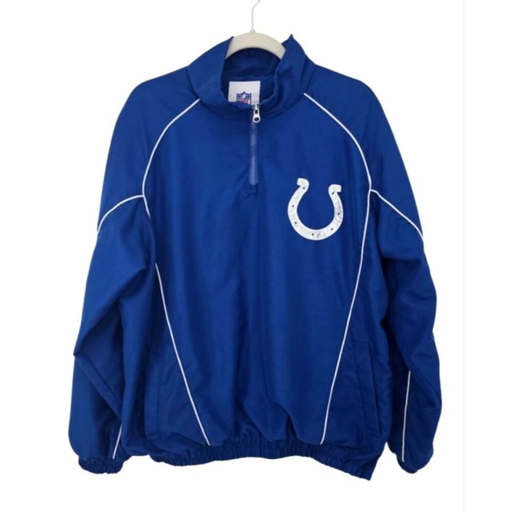 NFL Men's Indianapolis Colts 1/4 Zip Pullover/ Windbreaker/Jacket Size M